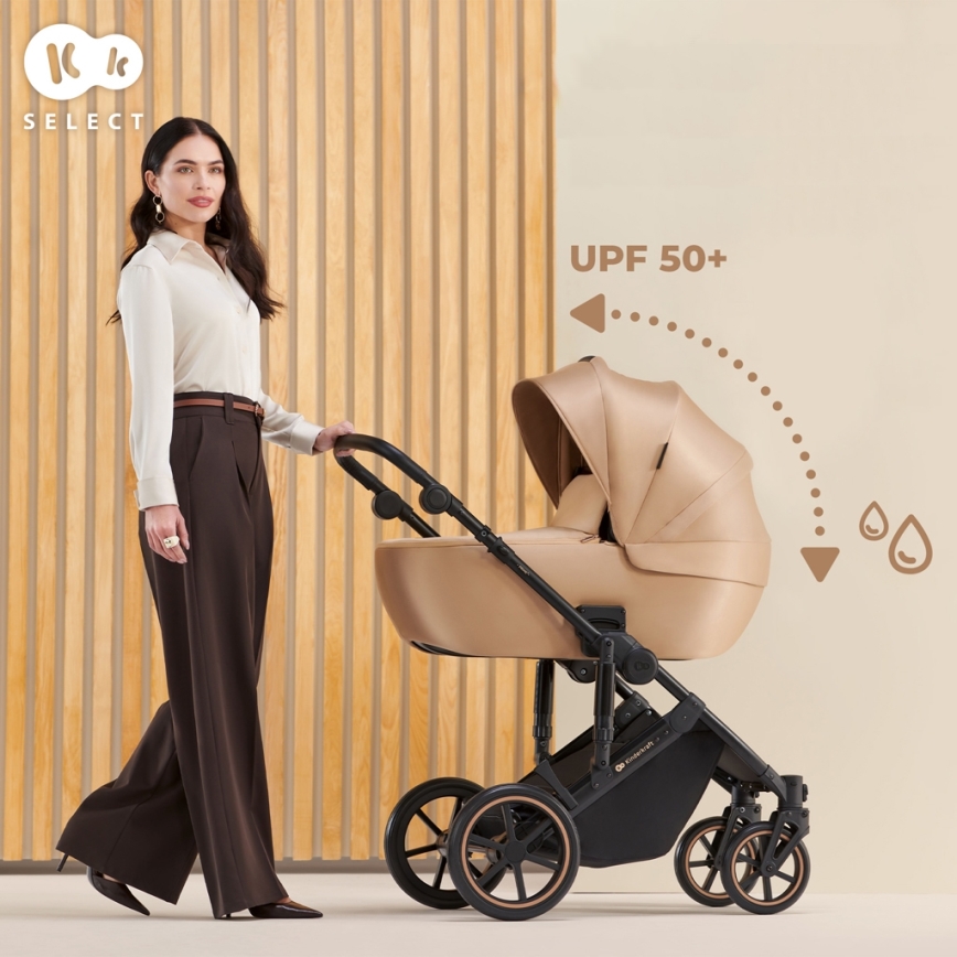 KINDERKRAFT SELECT - Kombinovana kolica 3u1 PRIME 2 Premium Sandrose beige + autosedište