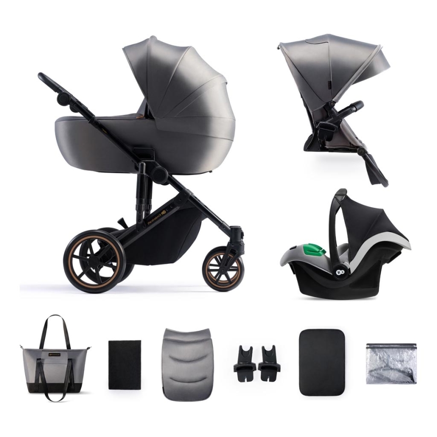 KINDERKRAFT SELECT - Kombinovana kolica 3u1 PRIME 2 Premium Shadow grey + auto sedište