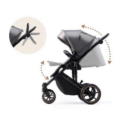 KINDERKRAFT SELECT - Kombinovana kolica 3u1 PRIME 2 Premium Shadow grey + auto sedište