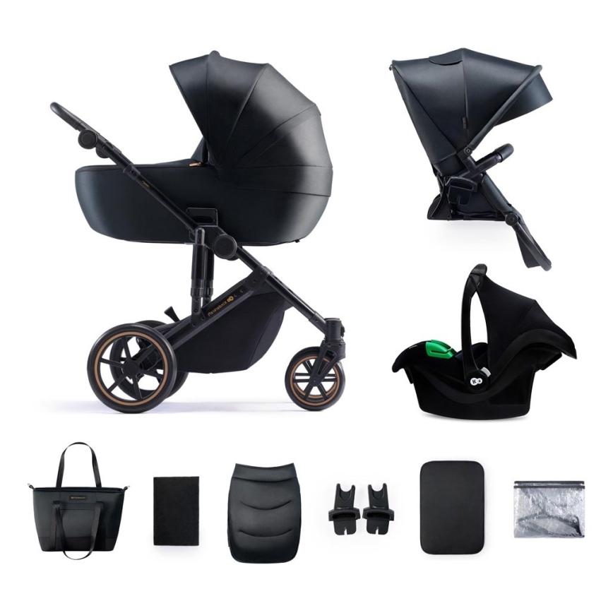 KINDERKRAFT SELECT - Kombinovana kolica 3u1 PRIME 2 Premium Venezian black + auto sedište