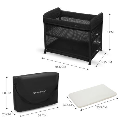KINDERKRAFT SELECT - Putna kolevka MOON DREAM crno