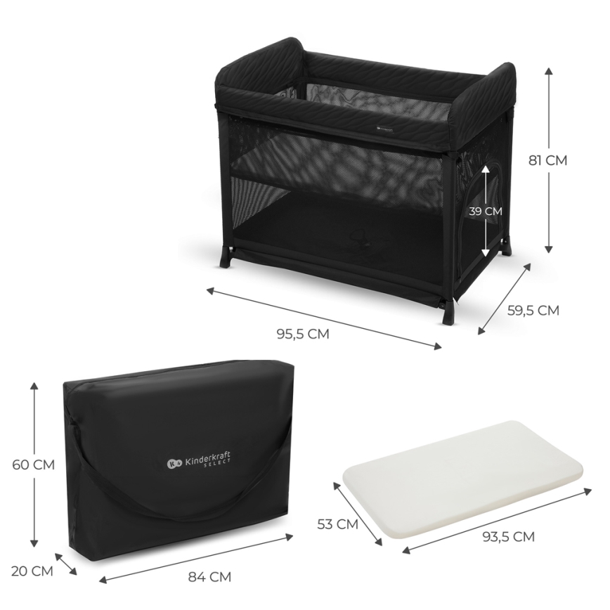 KINDERKRAFT SELECT - Putna kolevka MOON DREAM crno