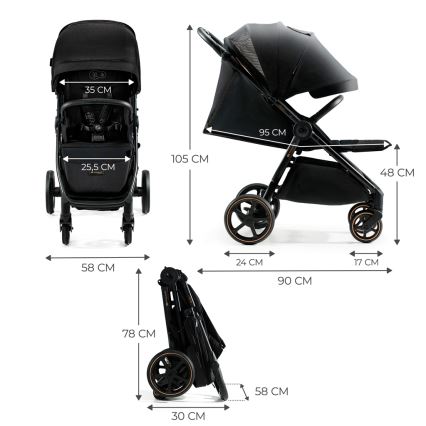 KINDERKRAFT SELECT - Sportska dečija kolica MITZY Ink black