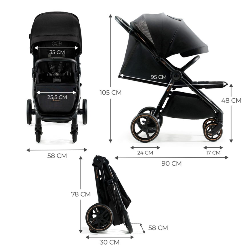 KINDERKRAFT SELECT - Sportska dečija kolica MITZY Ink black
