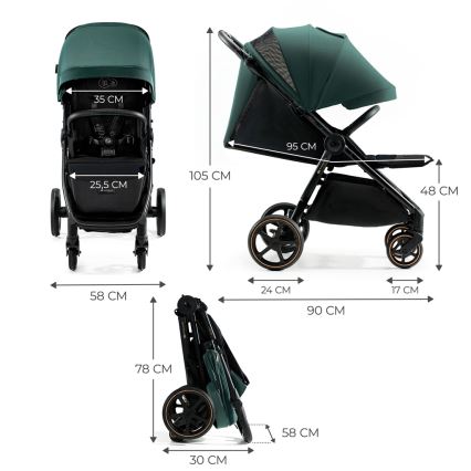 KINDERKRAFT SELECT - Sportska kolica MITZY Jade green