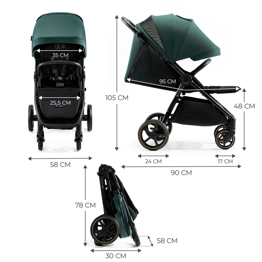 KINDERKRAFT SELECT - Sportska kolica MITZY Jade green