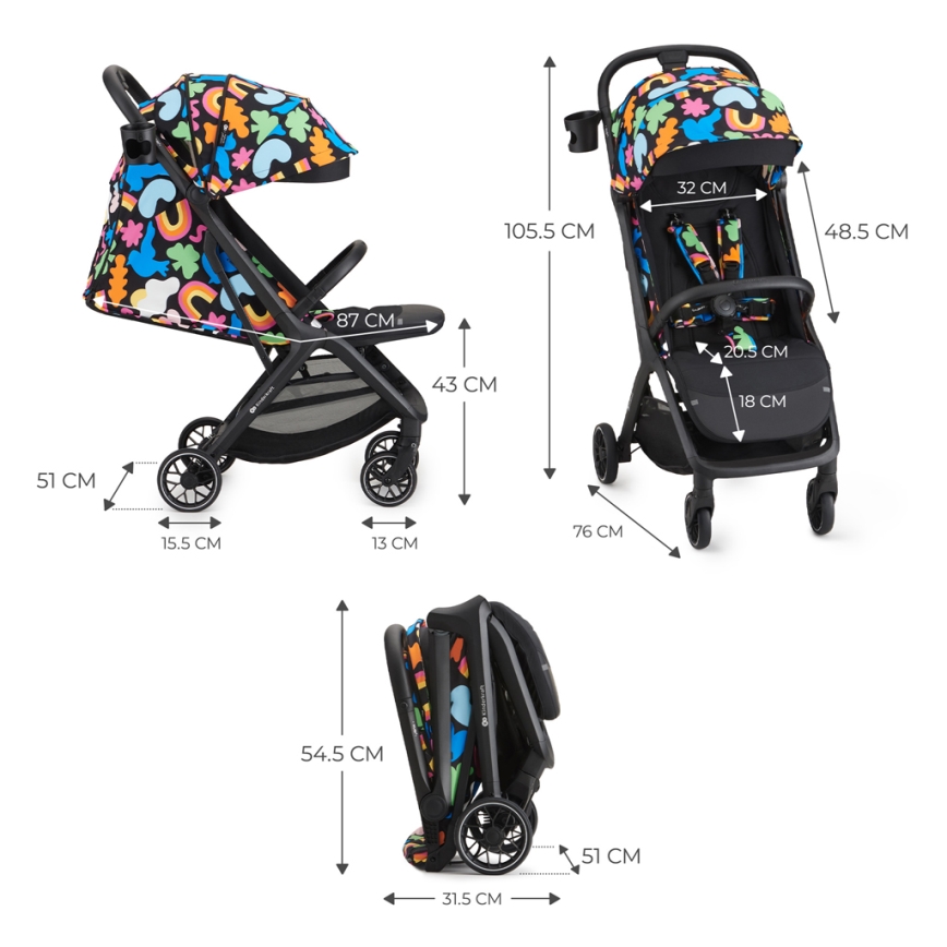 KINDERKRAFT SELECT - Sportska kolica NUBI 2 Happy shapes