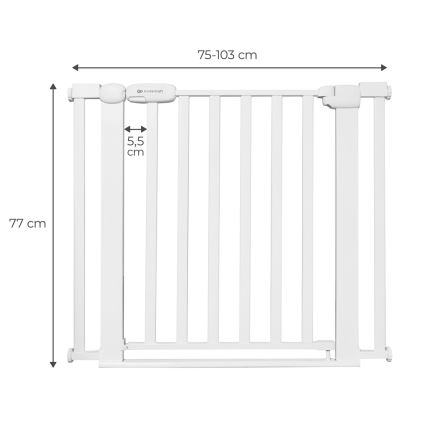 KINDERKRAFT - Sigurnosna pregrada LOCK&GO 75-103 cm bela