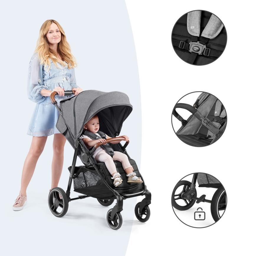 KINDERKRAFT - Sportska kolica GRANDE PLUS siva