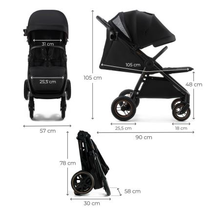 KINDERKRAFT - Sportska kolica MITZY Air Crna