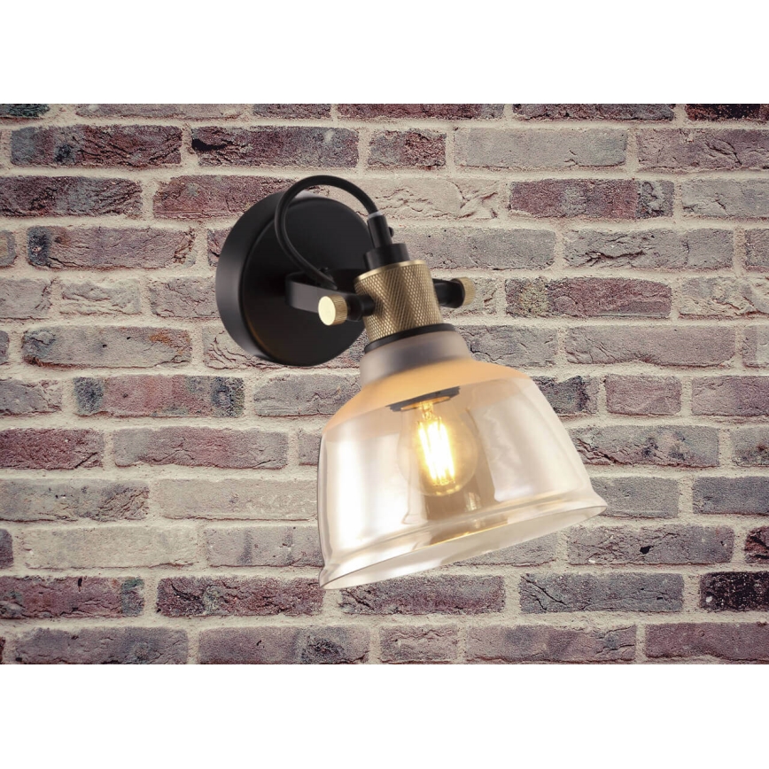 Zidna lampa ASGARD 1xE27/11W/230V bež/crno/zlatna