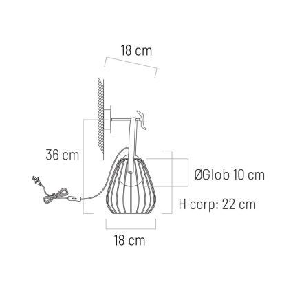 Zidna lampa MEMORY 1xG9/4W/230V bela/braon