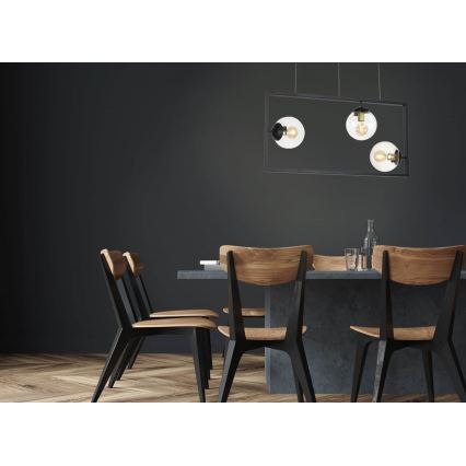 Luster na sajli REY 3xE27/7W/230V crno