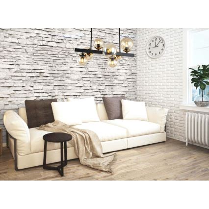 Viseći luster HYPERION 7xE27/7W/230V crno/bež