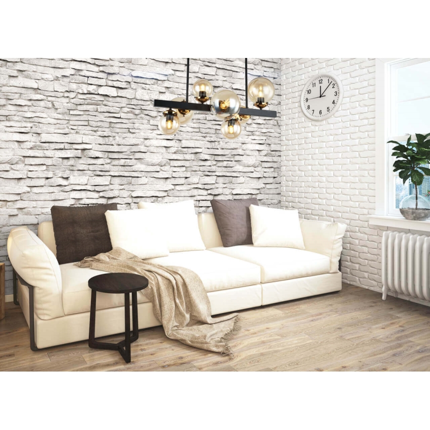 Viseći luster HYPERION 7xE27/7W/230V crno/bež