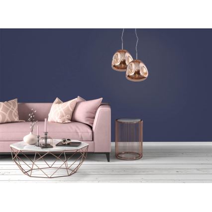 Luster na sajli VITRO 1xE27/10W/230V pr. 35 cm roze zlatno