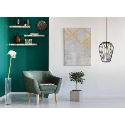 Viseći luster BLANCHE 1xE27/11W/230V crne boje