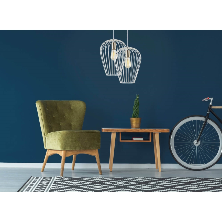 Luster na sajli BLANCHE 1xE27/11W/230V bela