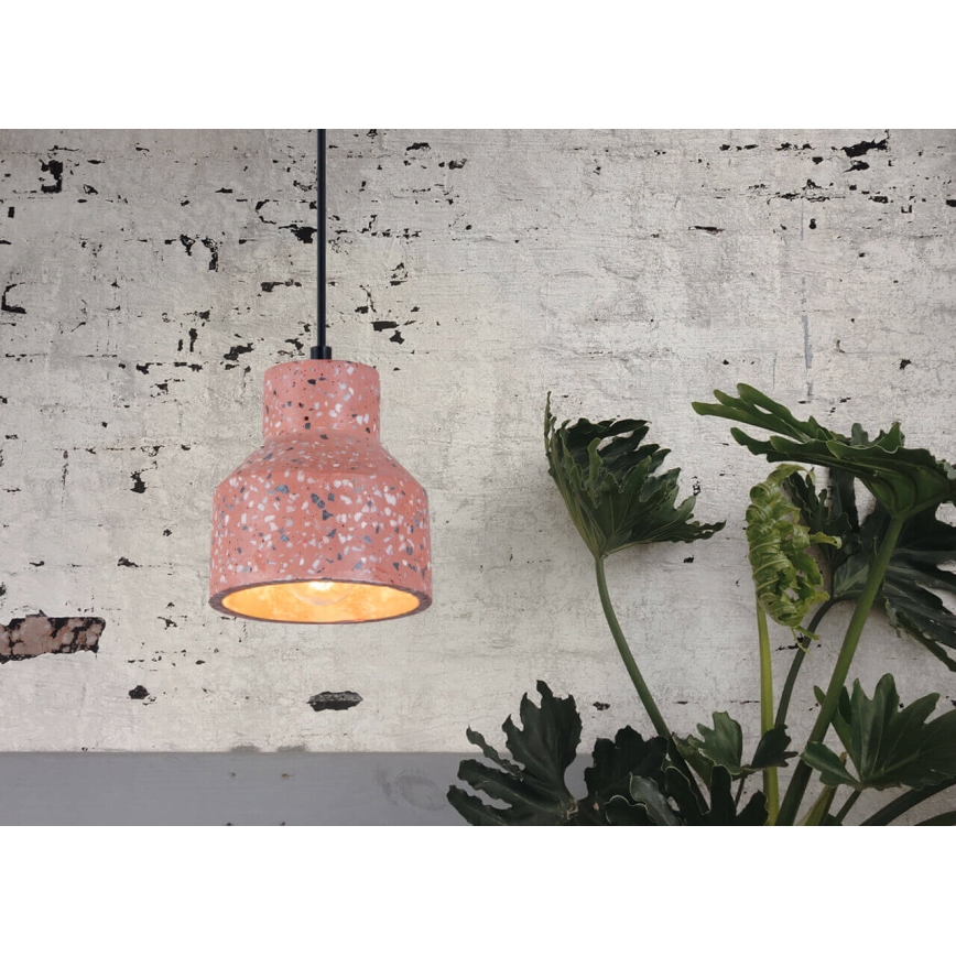 Luster na sajli RESIN 1xE27/11W/230V roze/crno