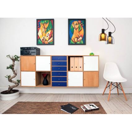 Luster na sajli FIRE 1xE27/9W/230V braon/crno