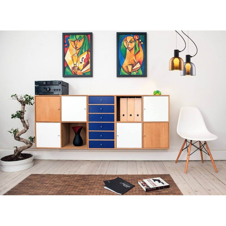 Luster na sajli FIRE 1xE27/9W/230V braon/crno