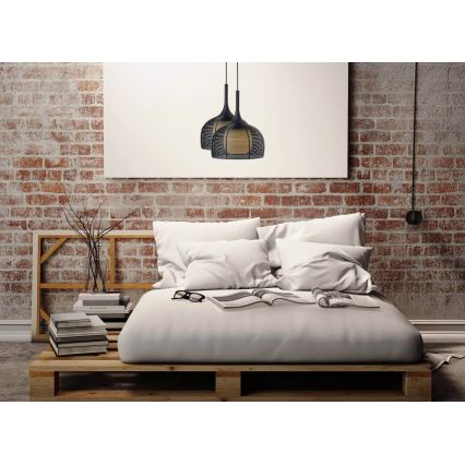 Luster na sajli CENTER 1xE27/9W/230V crno