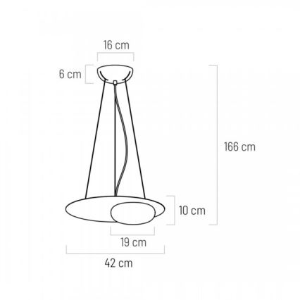 LED luster na sajli PETIT LED/12W/230V crno