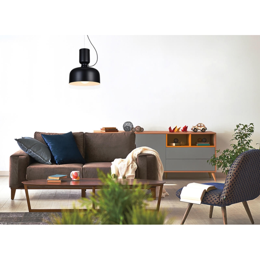 Luster na sajli ABEL 2xE27/11W/230V pr. 28 cm crno