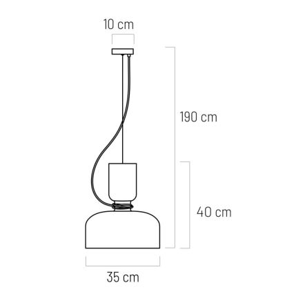 Luster na sajli ABEL 2xE27/11W/230V pr. 28 cm crno