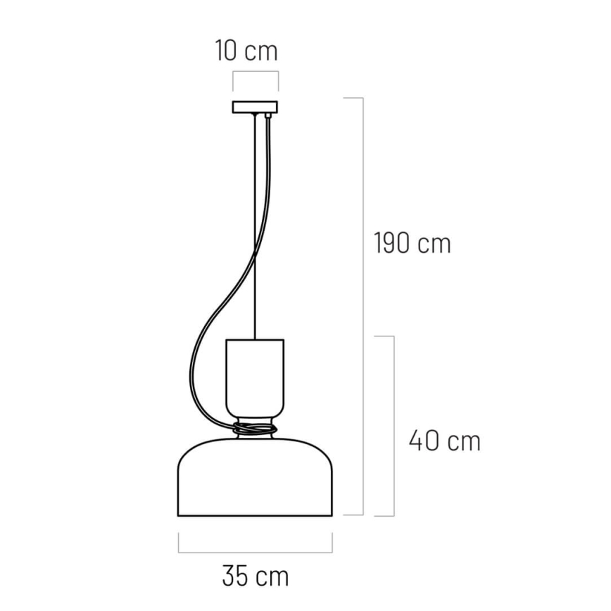 Luster na sajli ABEL 2xE27/11W/230V pr. 28 cm crno