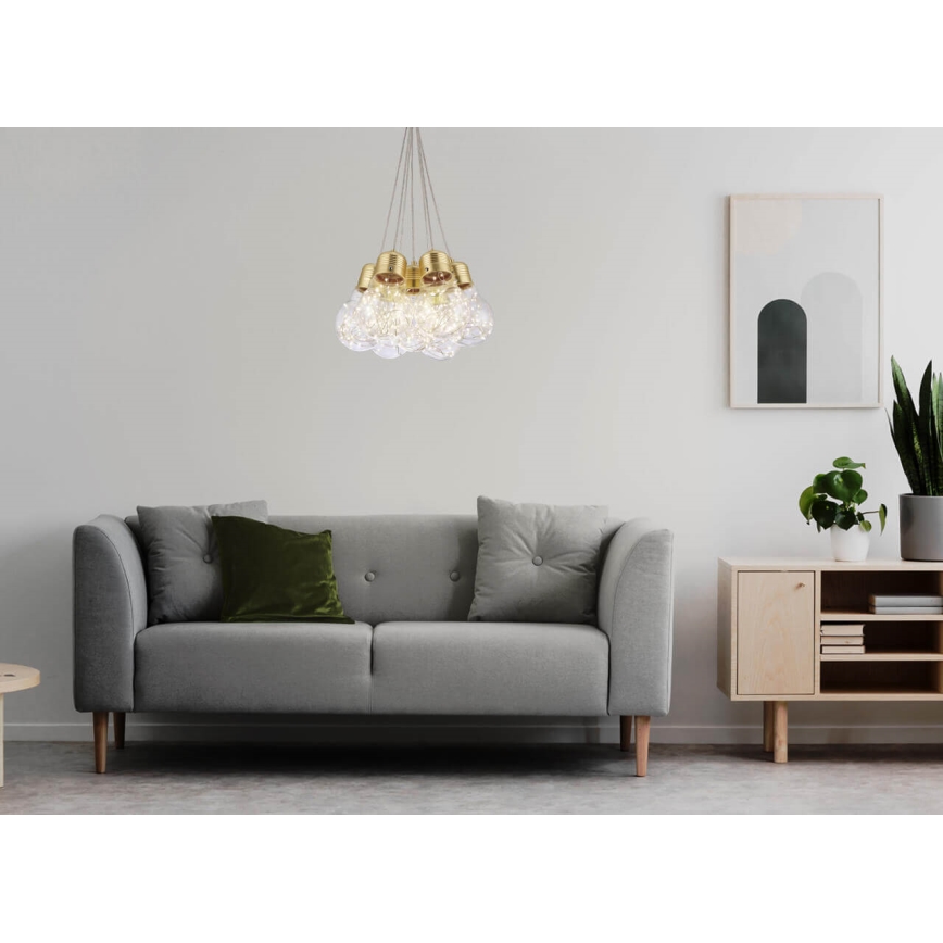 LED luster na sajli BULBS LED/30W/230V zlatna