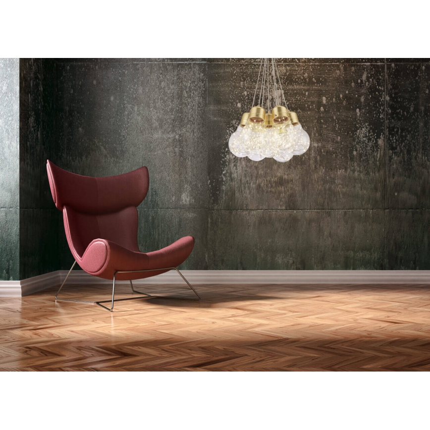 LED luster na sajli BULBS LED/30W/230V bronzana