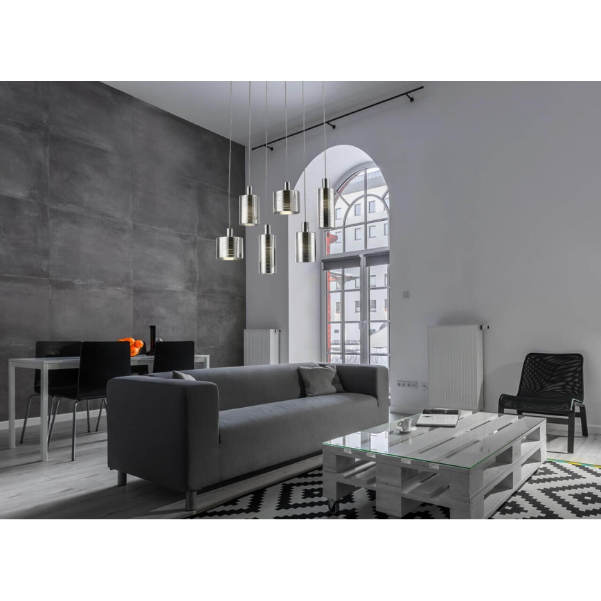 Luster na sajli EVOLUTION 6xE27/11W/230V sjajni krom