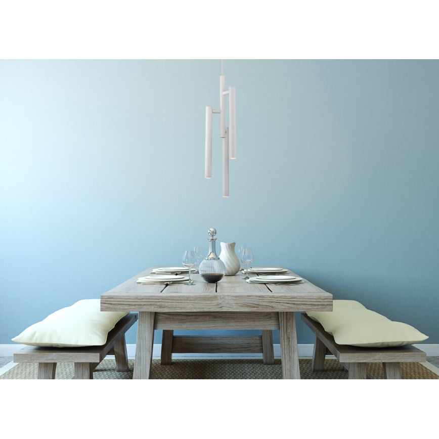 LED luster na sajli TUBULAR 3xLED/5W/230V bela