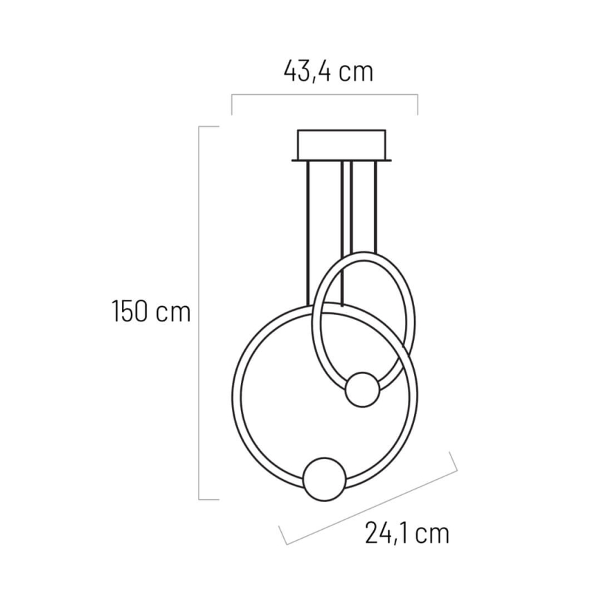 LED prigušiva luster na sajli LIV LED/50W/230V crna + daljinski upravljač
