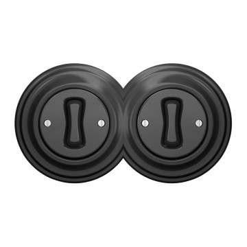 Kliklap - Dvostruki retro jednopolni prekidač sa okvirom br. 1 antracit