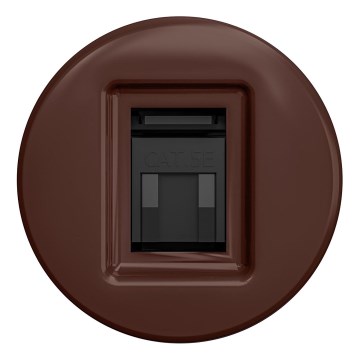 Kliklap - Retro data utičnica bez okvira, braon