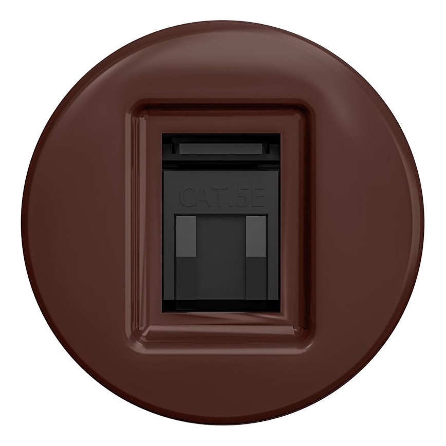 Kliklap - Retro data utičnica bez okvira, braon