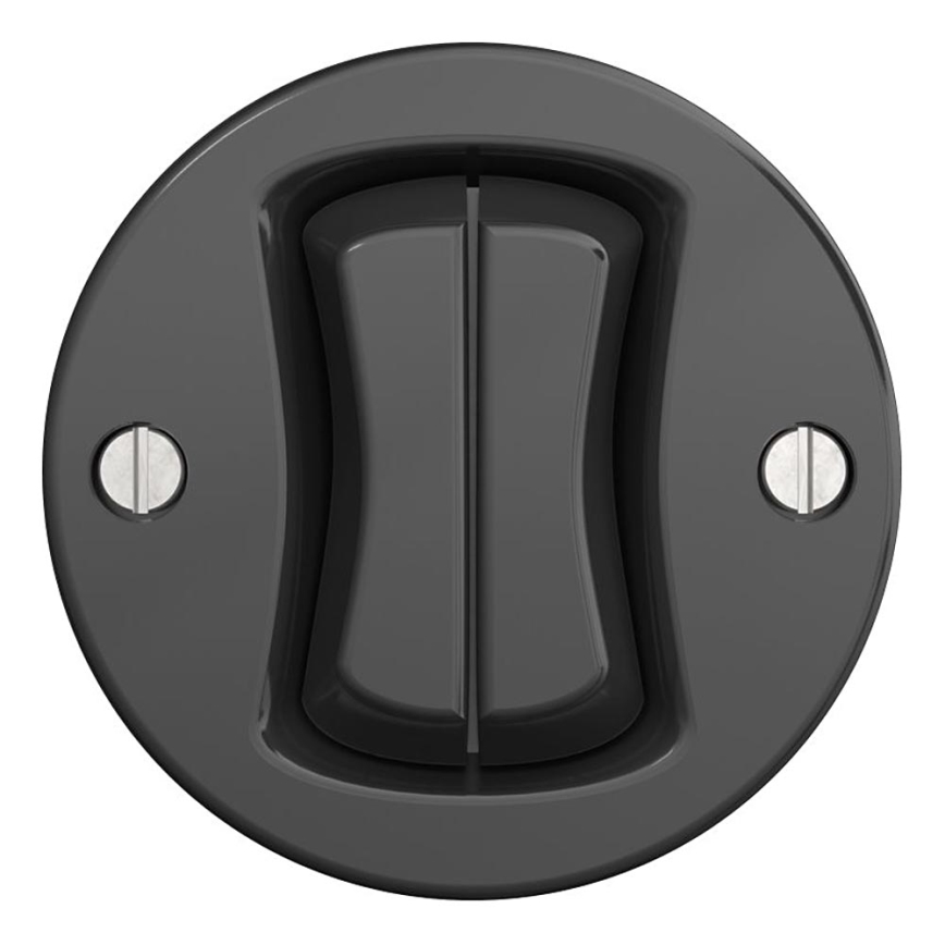 Kliklap - Retro dvostruki prekidač za stepenište bez okvira br. 6+6 antracit