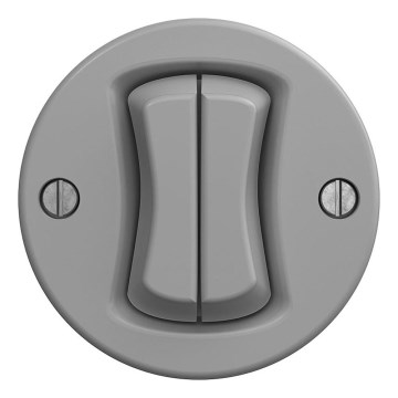 Kliklap - Retro dvostruki taster bez okvira, sivi