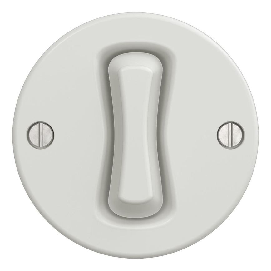 Kliklap - Retro jednopolni prekidač bez okvira br. 1 beo