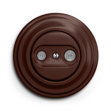 Kliklap - Retro krajnja TV+R utičnica sa okvirom, smeđa