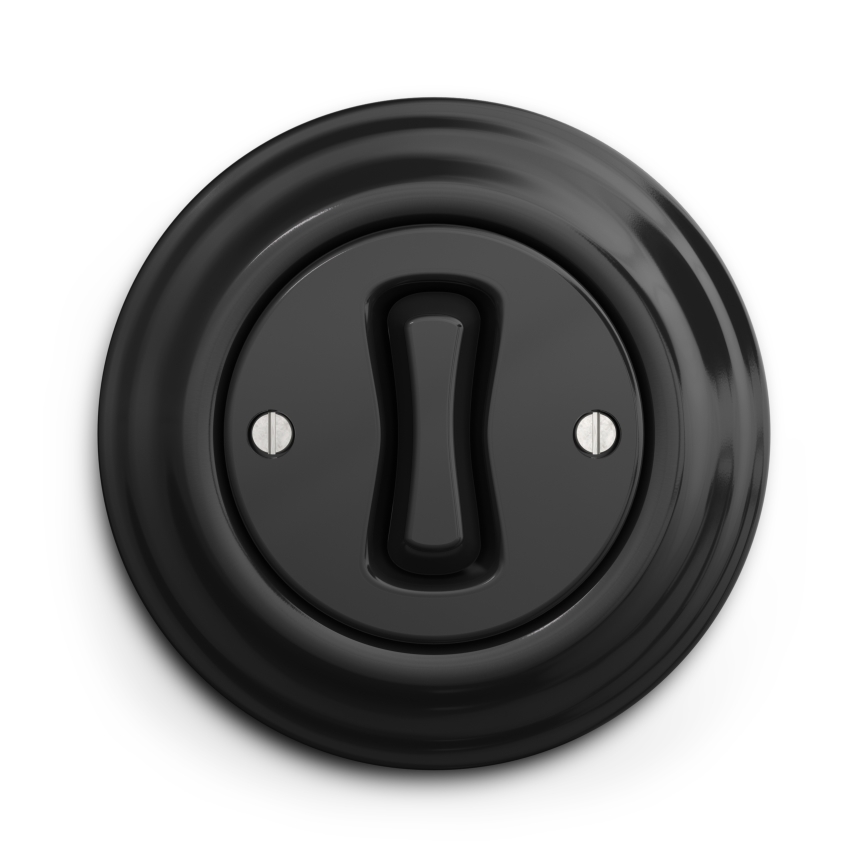 Kliklap - Retro križni prekidač sa okvirom br. 7 crni