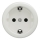 Kliklap - Retro kućna utičnica bez okvira SCHUKO 230V/16A bela
