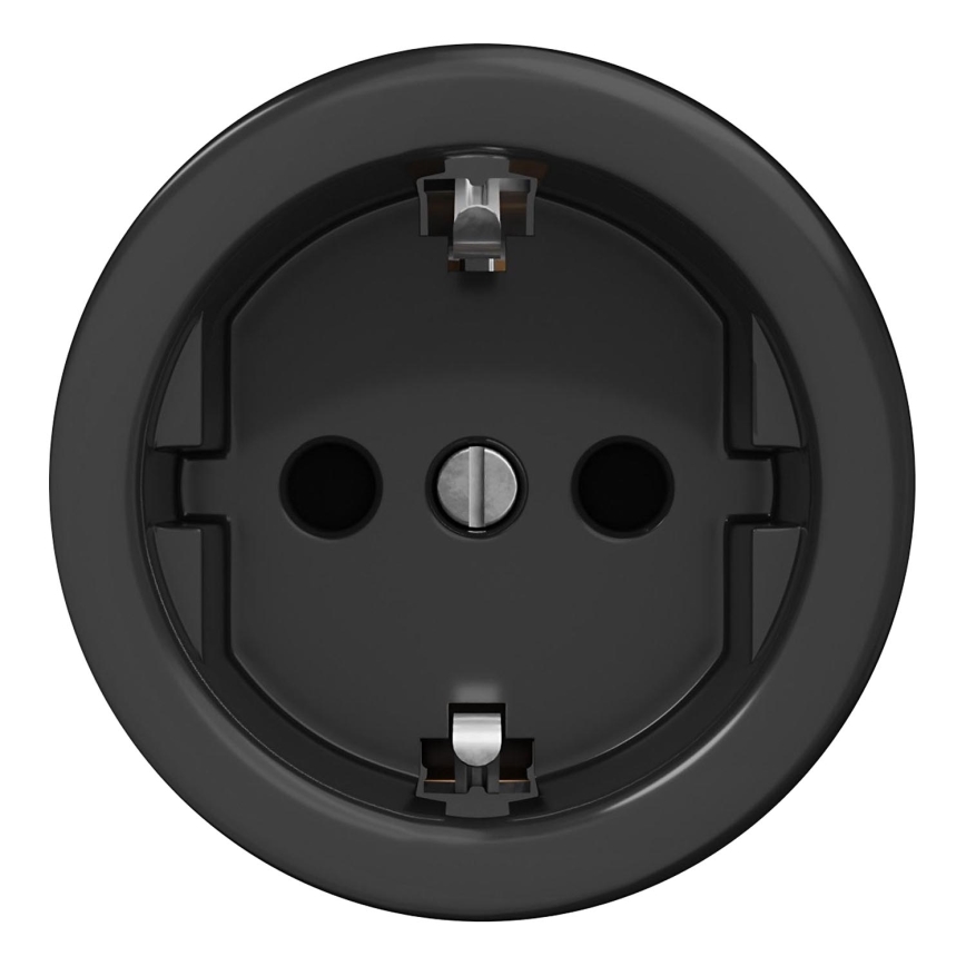 Kliklap - Retro kućna utičnica bez rama SCHUKO 230V/16A crna