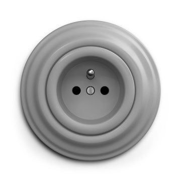 Kliklap - Retro kućna utičnica sa okvirom 230V, siva