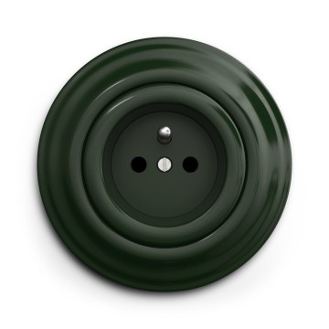 Kliklap - Retro kućna utičnica sa okvirom 230V zelena