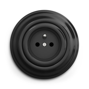 Kliklap - Retro kućna utičnica sa ramom 230V crna