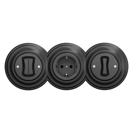 Kliklap - Retro kućna utičnica SCHUKO 230V/16A bez okvira, antracit