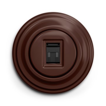 Kliklap - Retro mrežna utičnica sa okvirom, braon